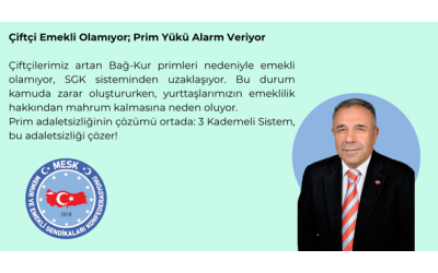 Musa KOCAMAN: Çiftçi Emekli Olamıyor; Prim Yükü Alarm Veriyor