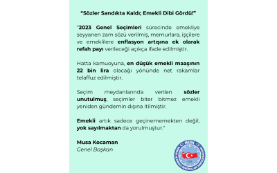 “Sözler Sandıkta Kaldı; Emekli Dibi Gördü”