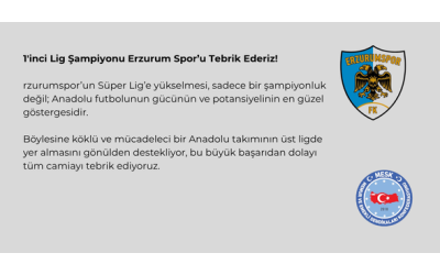 TEBRİKLER ERZURUM SPOR!