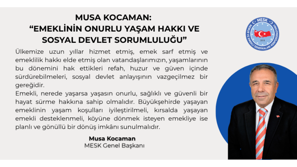 Emeklinin Onurlu Yaşam Hakkı ve Sosyal Devlet Sorumluluğu